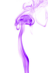 Swirling motion of Purple smoke or fog group, abstract line isolated on white background