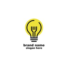 Bulb Fork Food logo Design Inspiration