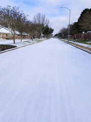 Icy road conditions in Houston Texas 