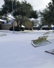 Icy road conditions in Houston Texas 