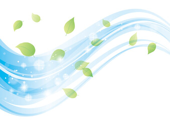 木の葉とウェーブ