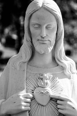 Religious Catholic Statues in Calais Maine Cemetry 