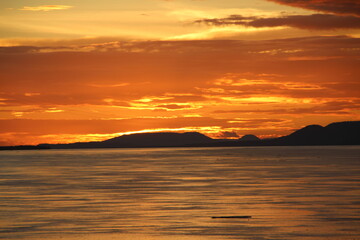 Sun set, Amazon River, Brazil.