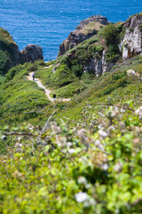 Fototapeta na wymiar walking along coastal paths on Sark, Channel Islands