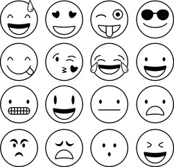 emoticons line art for everyone