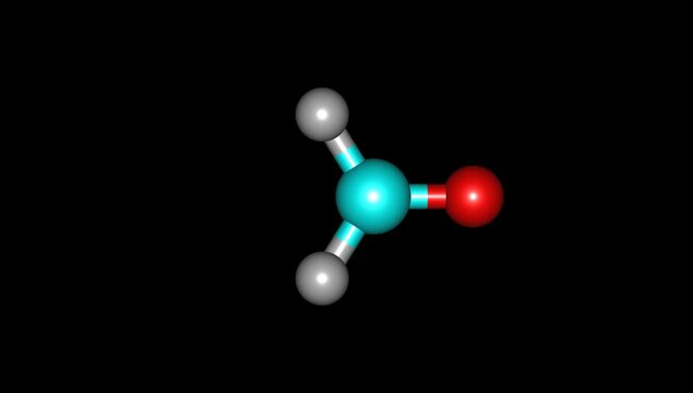 Formaldehyde molecule rotating video full HD