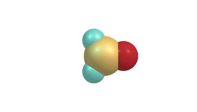 Formaldehyde molecule rotating video on white