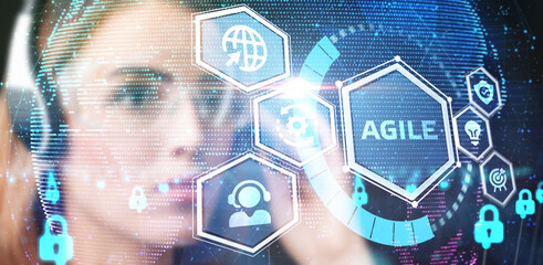 Business, Technology, Internet and network concept. Agile Software Development.