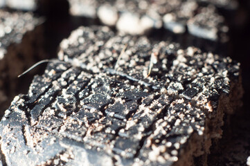 High-quality winter rubber tread with good grip close-up, macro