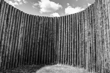 tall wooden fort wall, Fort Walsh National Historic Site, Saskatchewan