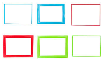 Set of photo frame on white background.