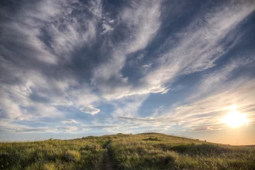 Foto op Canvas sunset over a grassland trail, Writing-on-Stone Provincial Park, Alberta © David