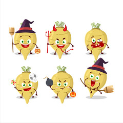 Halloween expression emoticons with cartoon character of parsnip