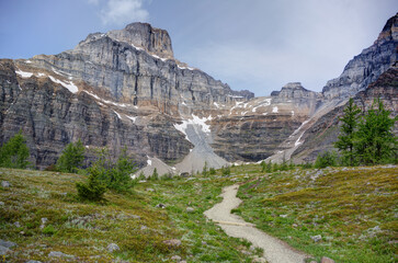 view of the Rocky mountains, near Moraine Lake, AB