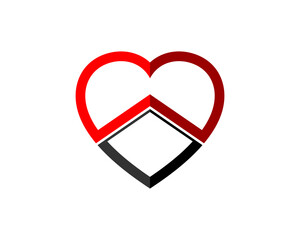 Love with spartan symbol logo