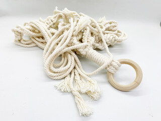 White wooden macrame isolated on white background