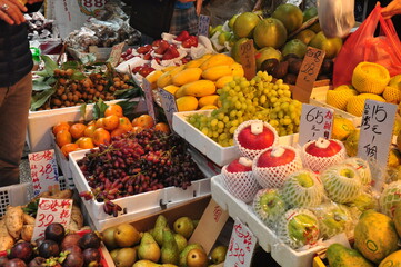 fruits and vegetables at the market