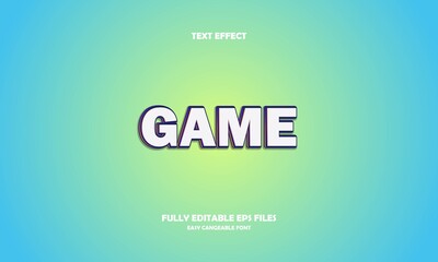 Editable text effect game title style	