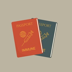 Flat illustration vaccine passport  vaccination certificate, immunity passport