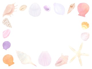 貝殻　フレームイラスト