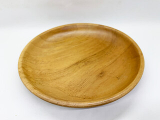 wooden plate  isolated on white background