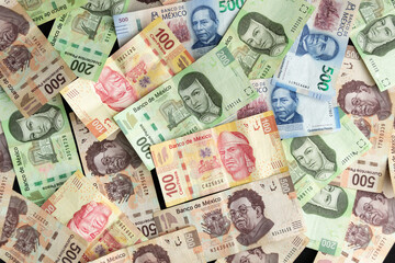 Collage de dinero Mexicano