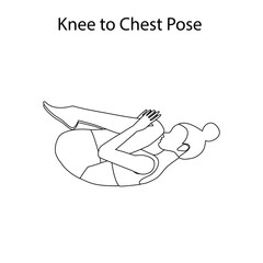 Knee to chest pose yoga workout outline