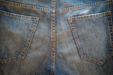 Fototapeta premium Denim jeans background, Cotton fabric.