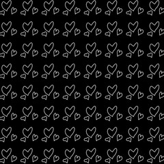Repeated patterns of hearts for scrapbooking, wallpaper, fabrics and other types of needlework.