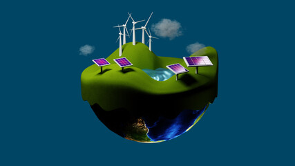 Clean energy abstract background 3D render