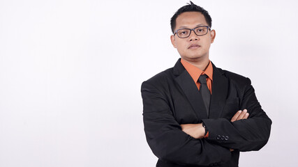 young businessman isolated on white background