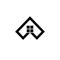 simple abstract home real estate logo A  icon vector template asign