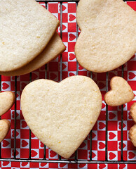 heart shaped cookies on a plate