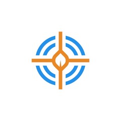 Natural target logo vector