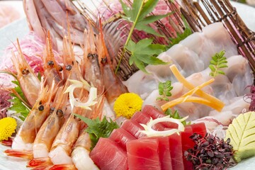 美味しいお刺身の盛り合わせ