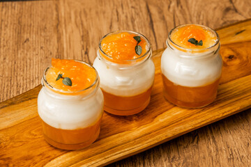 フルーツババロアゼリー　Cute orange bavarois jelly photo 
