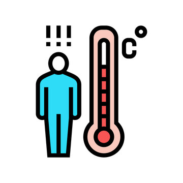 patient high temperature color icon vector. patient high temperature sign. isolated symbol illustration