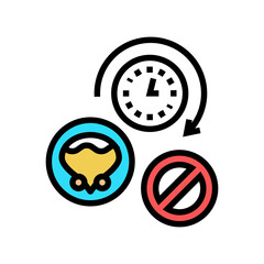 Fototapeta premium long time without urination color icon vector. long time without urination sign. isolated symbol illustration
