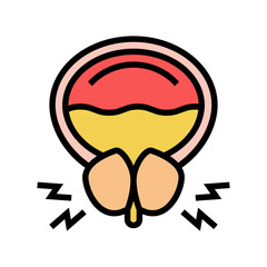 prostate blocking urine canal color icon vector. prostate blocking urine canal sign. isolated symbol illustration