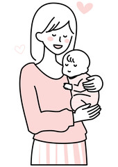 幸せな母親と赤ちゃん