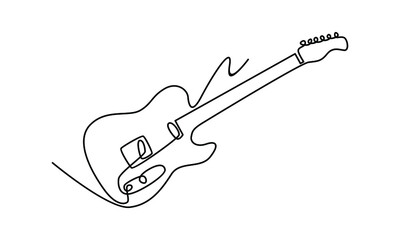 Obraz premium Continue line of electric guitar icon
