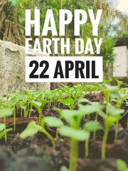 Happy earth day 22 april.