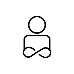Infinity line icon with people. business infinity. simple illustration mobile concept app line icon and web design. Editable stroke. Design template vector