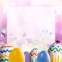 Holiday Easter card with eggs