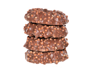 chocolate chip cookie isolated on white background