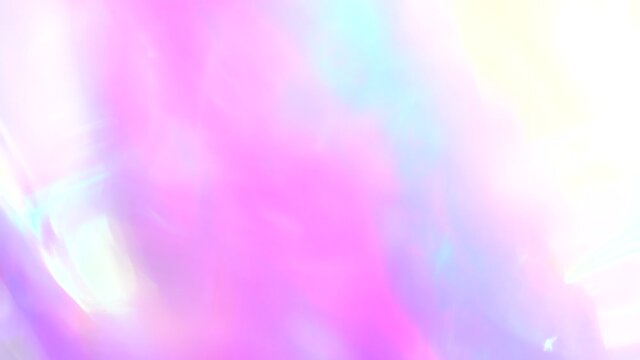 Soft blurred pastel iridescence pink and purple abstract background animation. Refraction of neon light