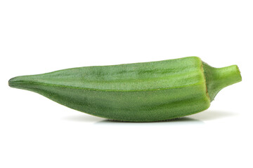 Fresh young okra isolated on white background