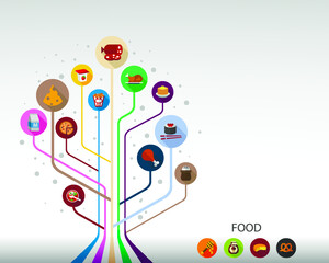 Obraz premium Food flat icon concept. Vector illustration. Element template for design.