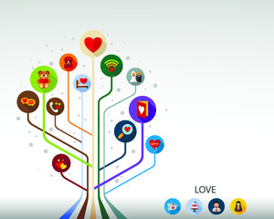 Obraz premium Love key flat icon concept. Vector illustration. Element template for design.