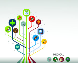 Obraz premium Medical flat icon concept. Vector illustration. Element template for design.